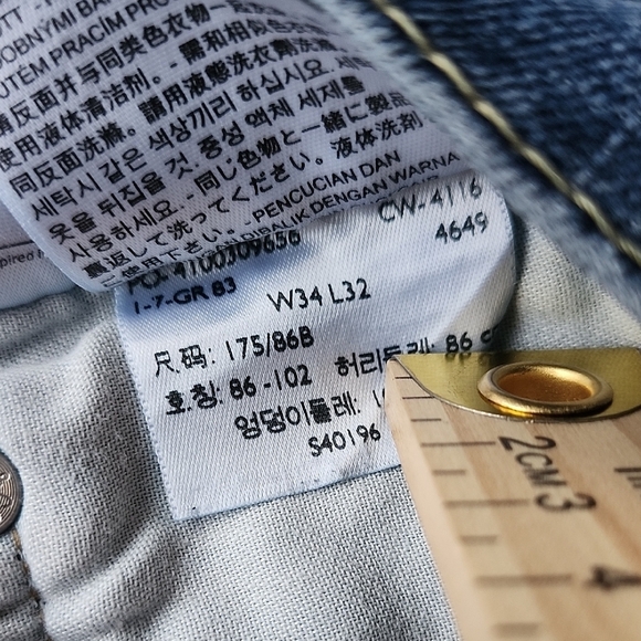 Men's Levis Blue Jeans Straight Leg 34 x 32 - Picture 10 of 10